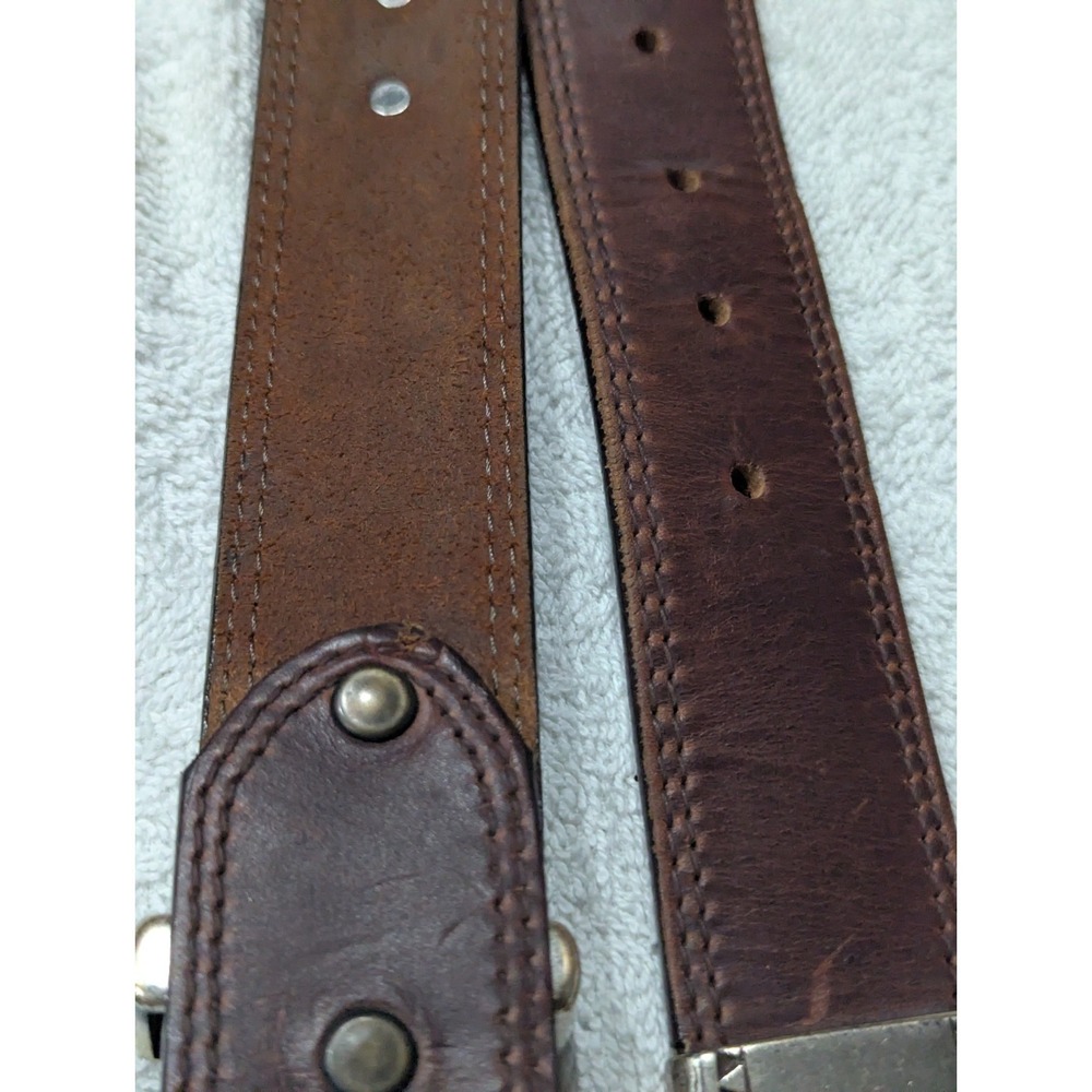 Vintage Billy Belts California Western Leather Belt Silver Conchos Size 30 USA - Picture 7 of 16
